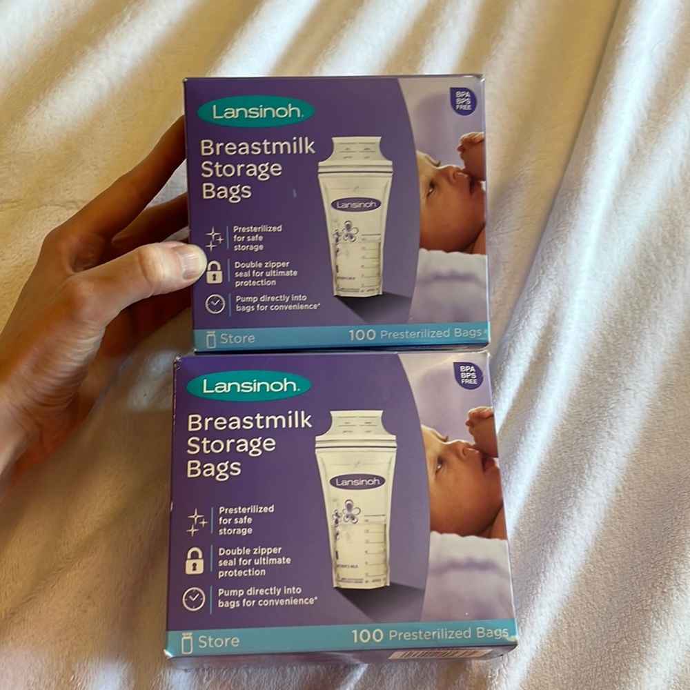 Set of 2 100-pack Lansinoh Breast Milk Storage Bags